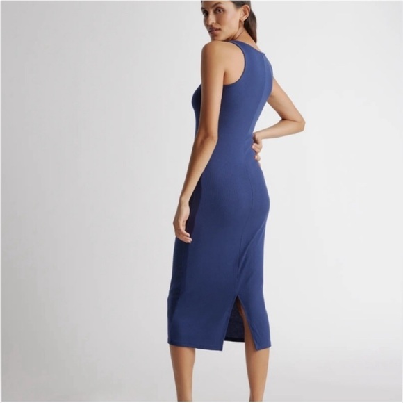 Quince Tencel baby blue ribbed midi tank dress large - Picture 9 of 9